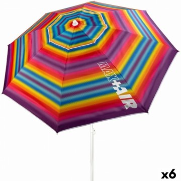 Пляжный зонт Aktive Daudzkrāsains 200 x 200 x 200 cm Tērauds Audums Oxford (6 gb.)