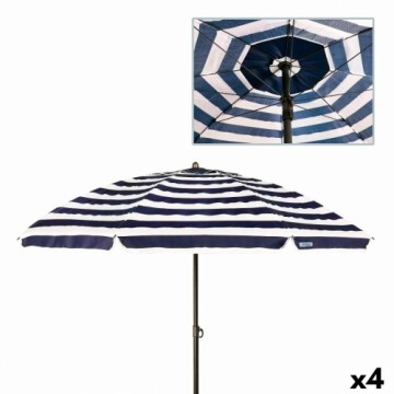 Пляжный зонт Aktive Zils/Balts 240 x 222 x 240 cm Metāls (4 gb.)