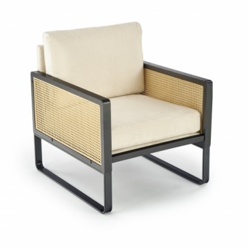 Halmar ILARIO leisure chair, black / natural