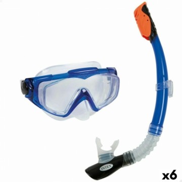 Очки для ныряния с трубкой Intex Aqua Pro Синий (6 штук)