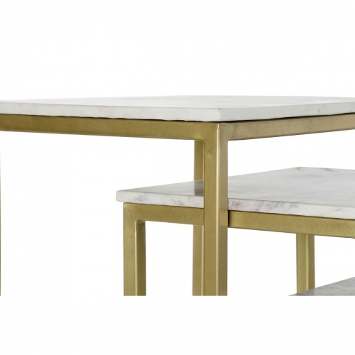 3 galdu komplekts DKD Home Decor 50 x 35 x 60 cm Bronza Balts Marmors Dzelzs image 3