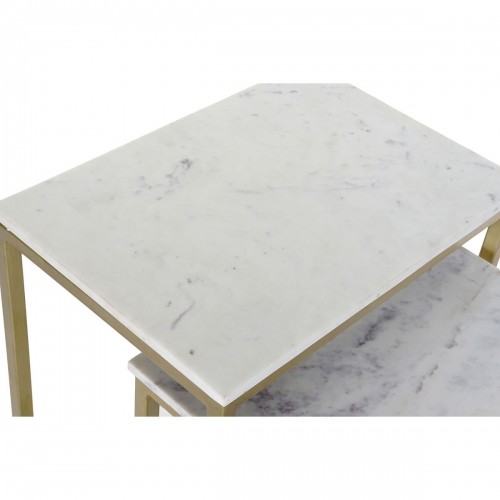 3 galdu komplekts DKD Home Decor 50 x 35 x 60 cm Bronza Balts Marmors Dzelzs image 5
