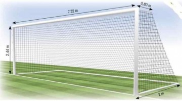Football net TREMBLAY FF1113MS 7,5x2,5m, 3mm, depth 0,8x2m, 2pcs