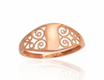 Золотое кольцо #1100939(Au-R), Красное Золото 585°, Размер: 17.5, 1.47 гр.