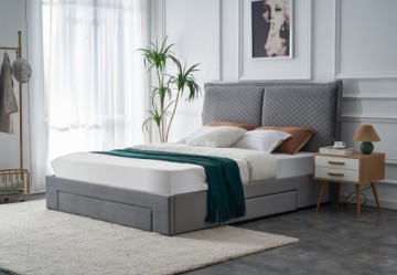 Halmar BECKY 160 bed, light grey