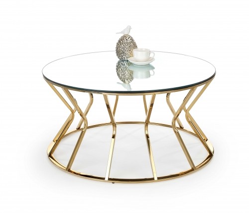 Halmar AFINA, coffee table, mirror / gold image 1
