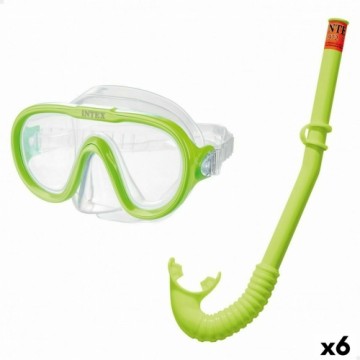 Очки для ныряния с трубкой Intex Adventurer Зеленый (6 штук)