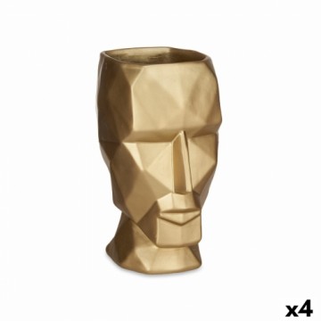 Gift Decor Кувшин 3D Лицо Позолоченный полистоун 12 x 24,5 x 16 cm (4 штук)