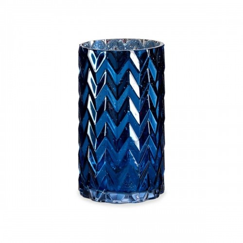 Gift Decor Vāze Gravējums Smaile Zils Stikls 11,3 x 19,5 x 11,3 cm (6 gb.) image 3