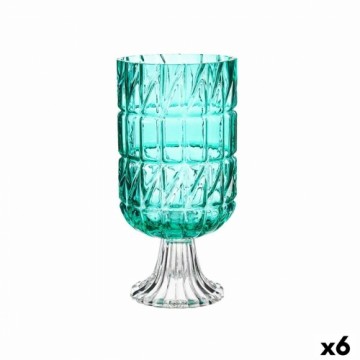 Gift Decor Vāze Gravējums Tirkīzs Stikls 13 x 26,5 x 13 cm (6 gb.)