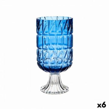 Gift Decor Vāze Gravējums Zils Stikls 13 x 26,5 x 13 cm (6 gb.)