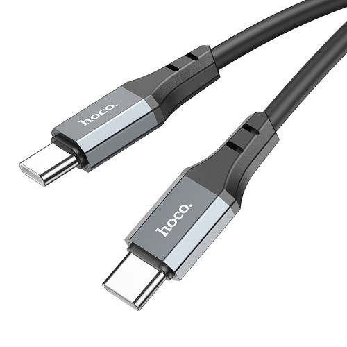 Hoco Силиконовый кабель USB Type-C - Type-C, 60W, black, 3m image 1