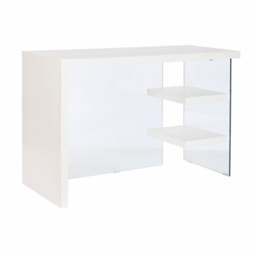 rakstāmgalds DKD Home Decor Balts Caurspīdīgs Stikls Koks MDF 120 x 50 x 76 cm