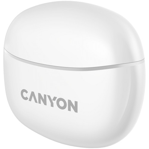 CANYON TWS-5, Bluetooth headset, with microphone, BT V5.3 JL 6983D4, Frequence Response:20Hz-20kHz, battery EarBud 40mAh*2+Charging Case 500mAh, type-C cable length 0.24m, size: 58.5*52.91*25.5mm, 0.036kg, White image 4