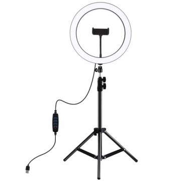 Puluz LED Ring Lamp 30cm With Desktop Tripod Mount Up To 1.1m, Phone Clamp, USB
