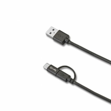 Универсальный кабель USB-C-USB Celly USBCMICRO Чёрный
