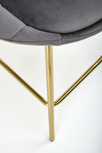 Halmar H112 bar stool, grey / gold image 4