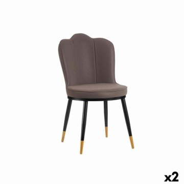 Gift Decor atzveltnes krēsls Čaula Melns Violets Bronza Tērauds 53 x 88 x 67 cm (2 gb.)