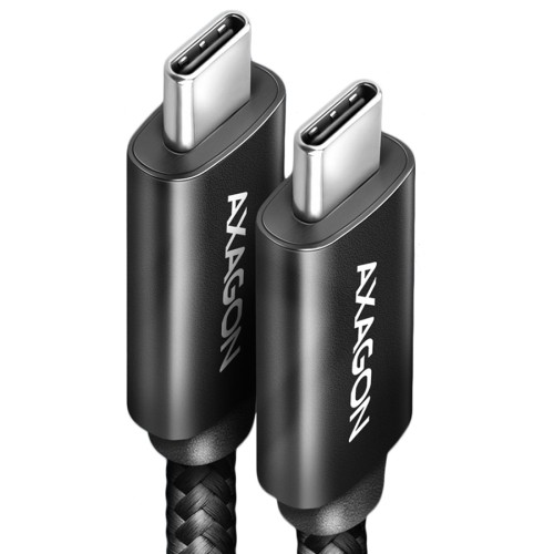 Axagon Data and charging USB4 Gen 3x2 cable length 1 m. PD 100W, 5A, 8K Full Ultra HD video. Black braided. image 1