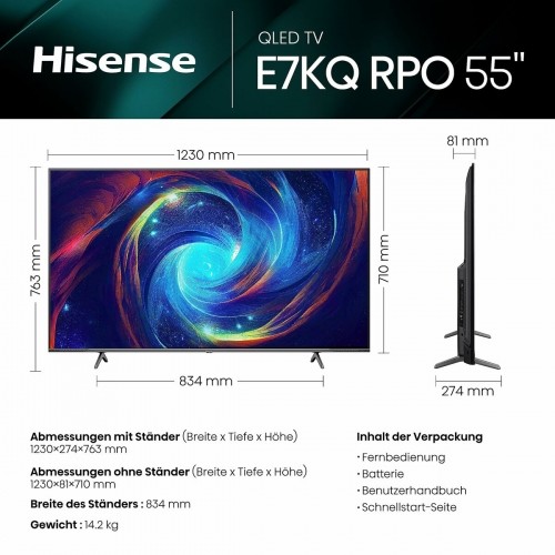Смарт-ТВ Hisense 55E7K PRO 55" 4K Ultra HD QLED image 4