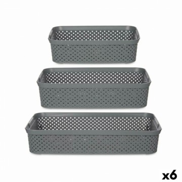 Kipit Organizatoru paliktņu komplekts Taisnstūra Antracīts Plastmasa (6 gb.)