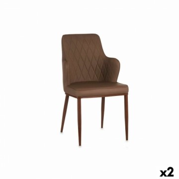 Gift Decor atzveltnes krēsls Rombs Brūns Melns Tērauds 53 x 90 x 43 cm (2 gb.)