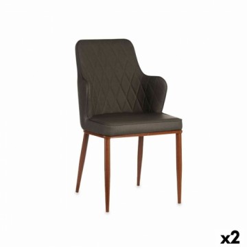 Gift Decor Кресло ромбы Чёрный Серый Сталь 52 x 90 x 43 cm (2 штук)