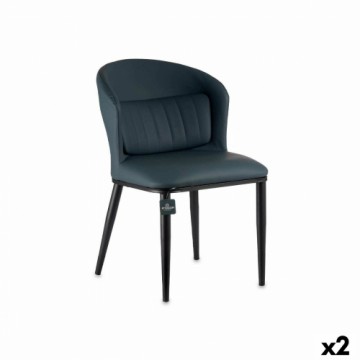 Gift Decor atzveltnes krēsls Apaļš Zils Melns Tērauds 51 x 83,5 x 54 cm (2 gb.)
