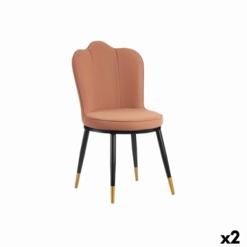 Gift Decor Кресло оболочка Чёрный Розовый Позолоченный Сталь 53 x 58 x 67 cm (2 штук)