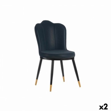 Gift Decor atzveltnes krēsls Čaula Zils Melns Bronza Tērauds 53 x 58 x 67 cm (2 gb.)