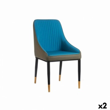 Gift Decor atzveltnes krēsls Strīpas Zils Melns Pelēks Tērauds 51 x 92 x 65 cm (2 gb.)