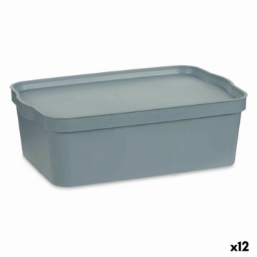 Kipit Контейнер для хранения с крышкой Серый Пластик 14 L 29,5 x 14,3 x 45 cm (12 штук)