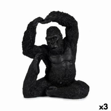 Gift Decor Dekoratīvās figūriņas Yoga Gorilla Melns 15,2 x 31,5 x 26,5 cm (3 gb.)