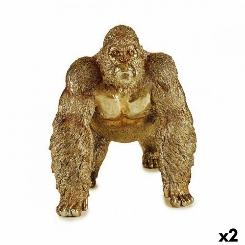Gift Decor Dekoratīvās figūriņas Gorilla Bronza 20 x 27,5 x 34 cm (2 gb.) image 1