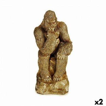 Gift Decor Dekoratīvās figūriņas Gorilla Bronza 20,5 x 47 x 23,5 cm (2 gb.)