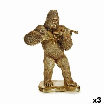 Gift Decor Dekoratīvās figūriņas Gorilla Sīkums Bronza 16 x 40 x 30 cm (3 gb.)