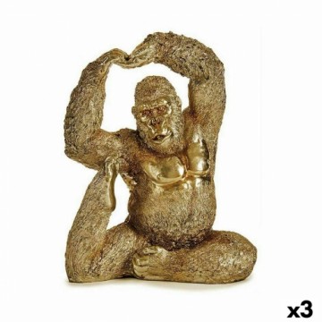 Gift Decor Dekoratīvās figūriņas Yoga Gorilla Bronza 14 x 30 x 25,5 cm (3 gb.)