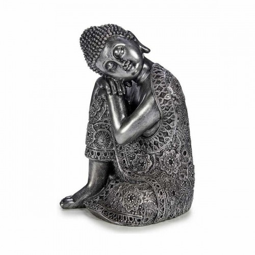 Gift Decor Dekoratīvās figūriņas Buda Sēžu Sudrabains 20 x 30 x 20 cm (4 gb.) image 3