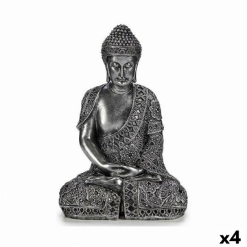 Gift Decor Dekoratīvās figūriņas Buda Sēžu Sudrabains 17 x 32,5 x 22 cm (4 gb.)