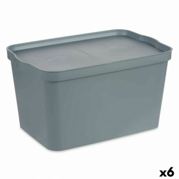 Kipit Контейнер для хранения с крышкой Серый Пластик 24 L 29,3 x 24,5 x 45 cm (6 штук)