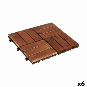 Ibergarden Взаимозаменяемая плитка Коричневый полиэтилен древесина акации 30 x 2,8 x 30 cm (6 штук)