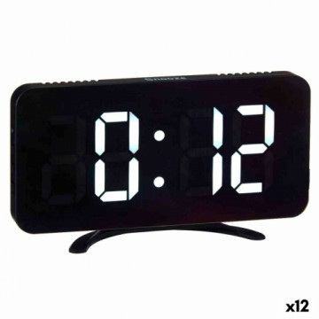 Gift Decor Настольные цифровые часы Чёрный ABS 15,7 x 7,7 x 1,5 cm (12 штук)