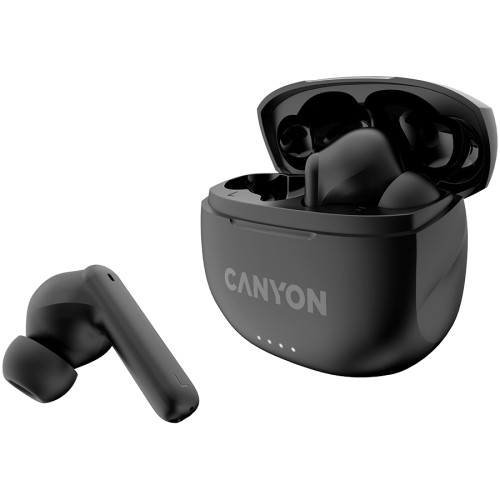 CANYON TWS-8, Bluetooth headset, with microphone, with ENC, BT V5.3 JL 6976D4, Frequence Response:20Hz-20kHz, battery EarBud 40mAh*2+Charging Case 470mAh, type-C cable length 0.24m, Size: 59*48.8*25.5mm, 0.041kg, Black image 2