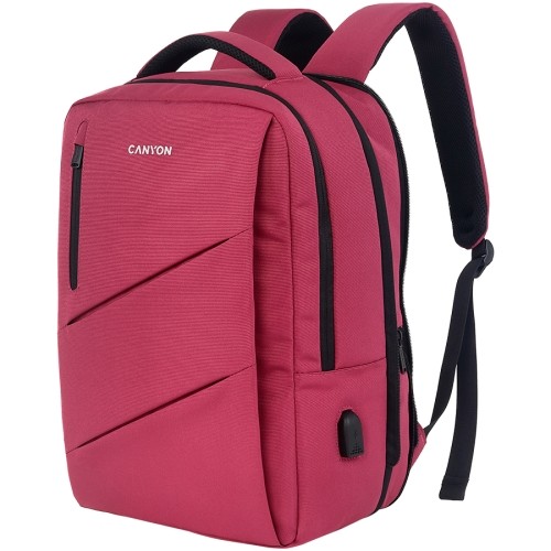 CANYON BPE-5, Laptop backpack for 15.6 inch, Product spec/size(mm): 400MM x300MM x 120MM(+60MM), Red, EXTERIOR materials:100% Polyester, Inner materials:100% Polyestermax weight (KGS): 12kgs image 2