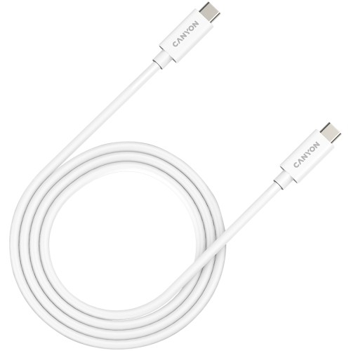 CANYON UC-44, cable, U4-CC-5A1M-E, USB4 TYPE-C to TYPE-C cable assembly 40G 1m 5A 240W(ERP) with E-MARK, CE, ROHS, white image 1