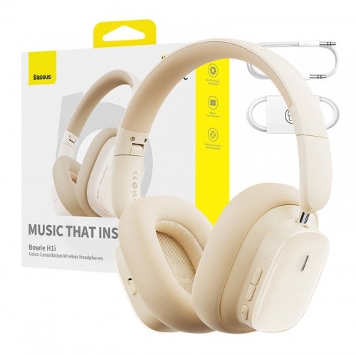 Wireless Headphones with Noise-Cancellation Baseus Bowie H1i (White) image 1