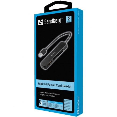 Sandberg 134-32 USB 3.0 Pocket Card Reader image 2