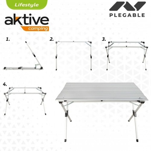 Saliekams galds Aktive Sudrabains Alumīnijs 110 x 70 x 70 cm (4 gb.) image 3