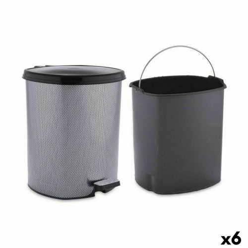 Berilo Atkritumu tvertne ar pedāli Tumši pelēks Plastmasa 6 L (6 gb.) image 1