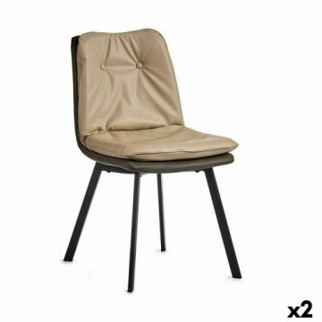 Gift Decor atzveltnes krēsls Pogu Melns Bēšs Pelēks Tērauds 62 x 85 x 47 cm (2 gb.)
